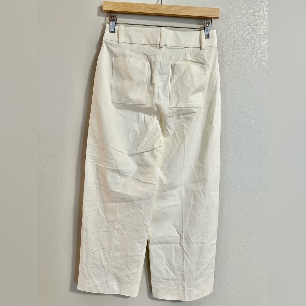 J. Crew Sydney wide-leg pant in bi-stretch cotton blend in Ivory size 0. NWT - Picture 7 of 11